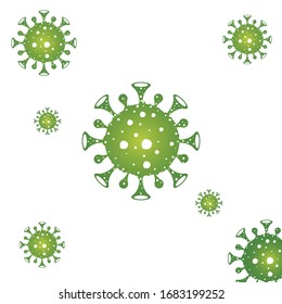 Virus Corona vectors. Corona Virus in Wuhan.corona virus infection.White Background. Vector Illustration.