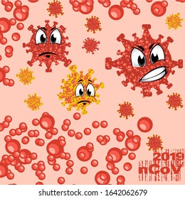 Virus Coronavirus 2019 - CoV emotion vector. Chinese CoV Coronavirus dangerous, warning of SARS pandemic risk. The symptoms. Chinese virus. Illustration. dorscon increase rate