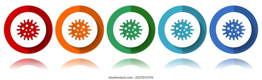 Virus, coronavirus, covid-19, infection vector icons, flat icon set for logo design, webdesign and mobile applications, colorful web button collection in eps 10