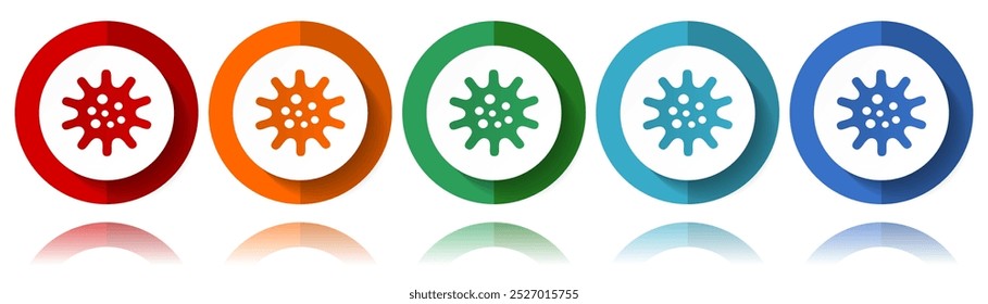 Virus, coronavirus, covid-19, infection vector icons, flat icon set for logo design, webdesign and mobile applications, colorful web button collection in eps 10