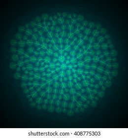 Virus. Coronavirus. COVID-19. Sacred Geometry. Universe. Space. Vector illustration