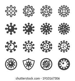 virus and coronavirus icon set,vector and illustration