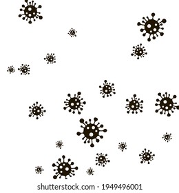Virus Coronavirus Pandemic Black Quarantine Danger Sign Background. Stop Covid Negative Forbidden Covid-19 Epidemic Medicine Vector. Healthcare Restrictions Sick White Science Test Illustration.