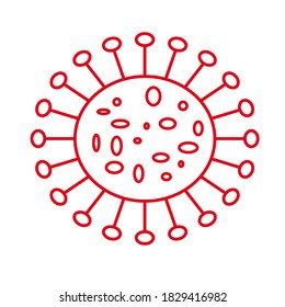Virus coronavirus, pathogen of covid-19, flu and lung disease risk alert. Vector illustration isolated on white background.