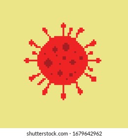Virus, coronavirus vector illustration in pixel.
