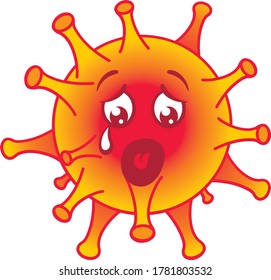 Virus Covid 19 Character. Vector Illustration.