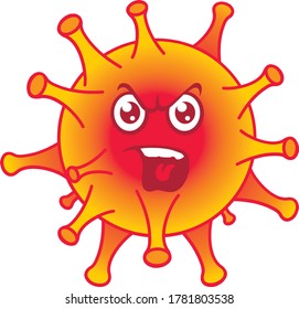 Virus Covid 19 Character. Vector Illustration.
