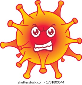 Virus Covid 19 Character. Vector Illustration.
