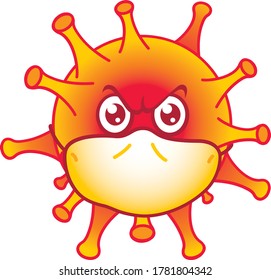 Virus Covid 19 Character. Vector Illustration.