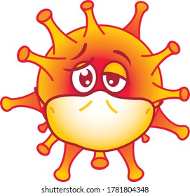 Virus Covid 19 Character. Vector Illustration.