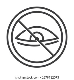 virus covid 19 pandemic do not touch the eyes prevention vector illustration line style icon