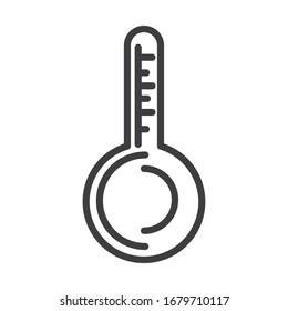 virus covid 19 pandemic hot temperature thermometer vector illustration line style icon