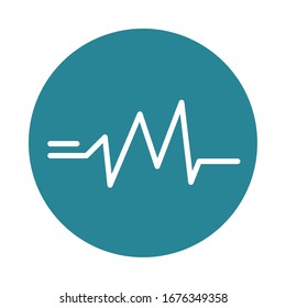 virus covid 19 pandemic rhytm cardiology vector illustration block line style icon