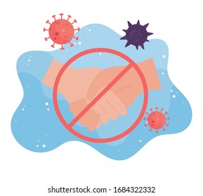 virus covid 19 prevention do not handshake vector illustration