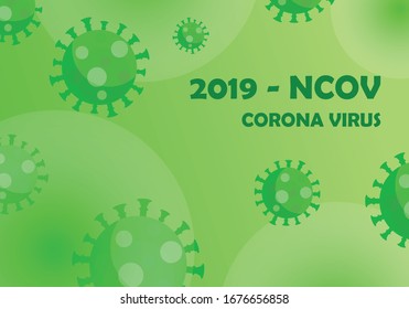 Virus Covid 19-NCP. Coronavirus NCOV denoted is single-stranded RNA virus. Background with cells Corona virus. Vector illustration.