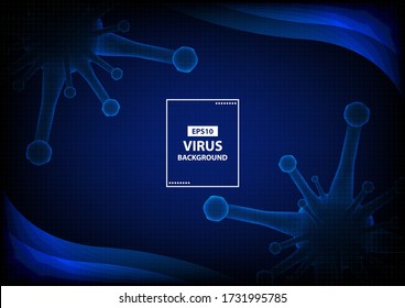 Virus Covid Blue Technology Vector EPS10