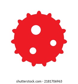 Icono de virus y cóvido. Diseño gráfico plano. Símbolo sobre fondo blanco. Ilustración vectorial. EPS10.