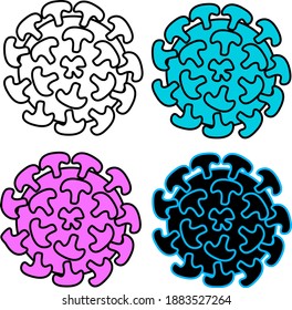 Virus covid mutation cell and small parts