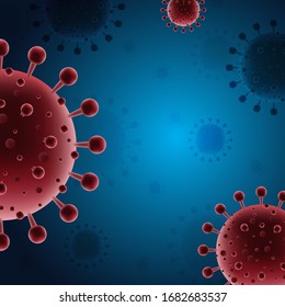 Virus COVID-19 background and Dangerous cells, severe communicable diseases with vector design