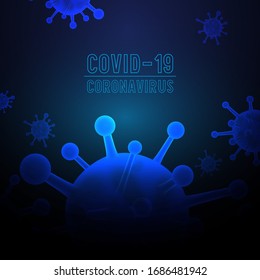 Virus COVID-19 background and Dangerous cells, severe communicable diseases with medicine and vaccine protection