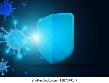 Virus COVID-19 background and Dangerous cells, severe communicable diseases with medicine and vaccine protection