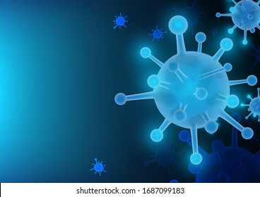 Virus COVID-19 background and Dangerous cells, severe communicable diseases with medicine and vaccine protection