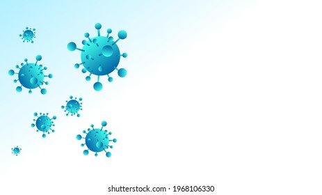
Virus COVID-19 is blue color with copy space  , Medical concept isolated on white background, Vector illustration EPS 10