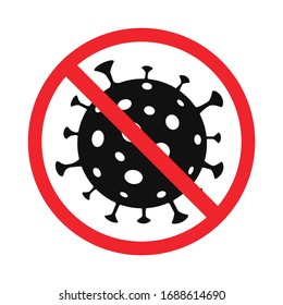Virus covid-19 caution coronavirus icon flat web sign symbol logo label