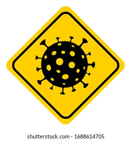 Virus covid-19 caution coronavirus icon flat web sign symbol logo label
