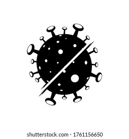 Virus covid-19 caution coronavirus logo icon flat web sign symbol logo label.