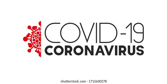 Virus Covid-19 concept inscription. Typography design logo. Coronavirus title - vector illustration. 2019-nCoV.