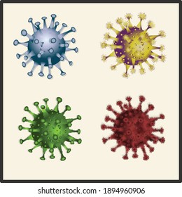 virus covid-19 different colors vector