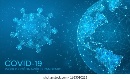 Virus COVID-19 y Globe Plexus - Coronavirus Baja Vector de Polo y Mapa Mundial
