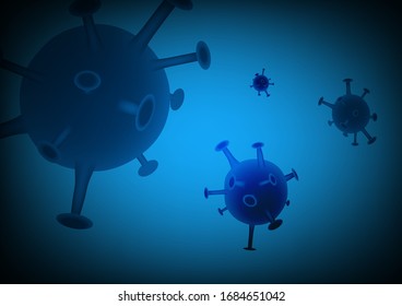 Virus Covid-19 Group in Blue Color vector illustration.