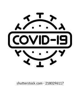 Icono de Virus COVID-19. Diseño sencillo. vector de contorno. Aislado sobre fondo blanco.