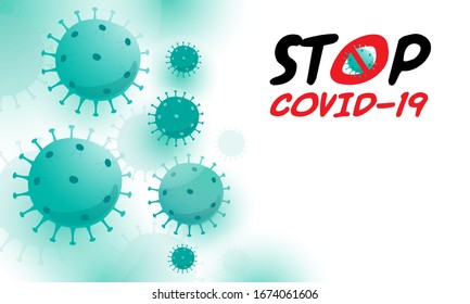 virus covid-19 on white background. Vector illustration.
