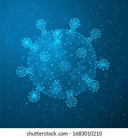 Virus COVID-19 Plexus - Coronavirus Low Poly Vector