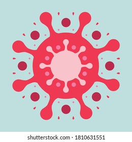 Virus COVID-19 red color vector