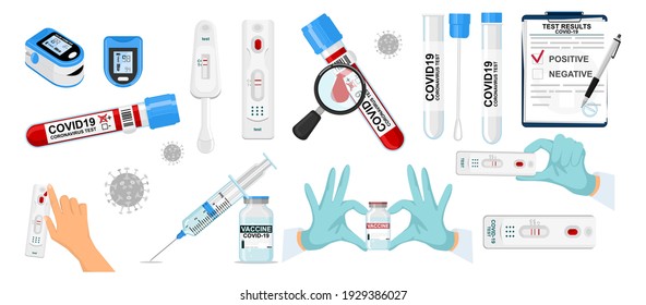 Virus and COVID-19 testing and self-test kit with laboratory blood test tube. Prevention of coronavirus., Heart rate control. Home testing and diagnosis of the immunodeficiency virus.