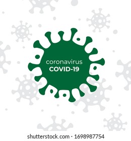 Icono de vector de virus covid-19 sobre fondo blanco, concepto de logotipo de coronavirus. Pandemia de gripe. Neumonía. Cuantina del virus Corona. Alerta de riesgo epidémico, ilustración vectorial