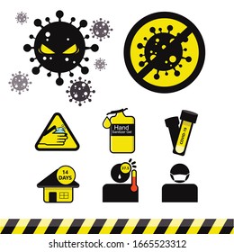 Virus Covid19 Vector icon set
