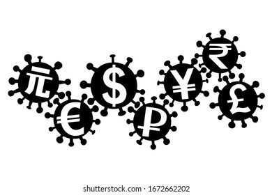 Virus covid-19 and the world economy. Vector illustration