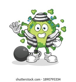 virus criminal vector. cartoon character