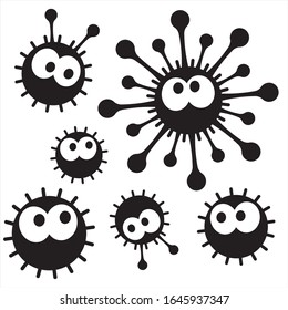 icono del vector de tiras cómicas de virus
