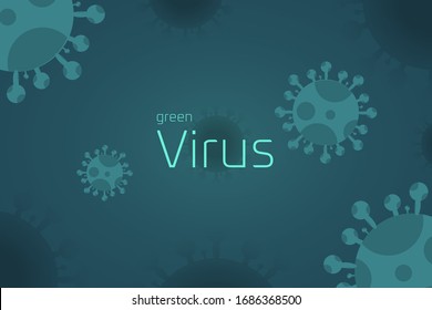 Virus with dark green background