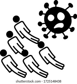 Virus with Dead bodies vector Glyph icon design, Coronavirus Incidence and Mortality Rate of  Human Concept,  coronavirus unique symbols