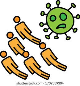 Virus with Dead bodies vector Glyph icon design, Coronavirus Incidence and Mortality Rate of  Human Concept,  coronavirus unique symbols