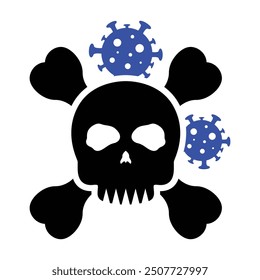 Virus Death Icon, Vector Graphics