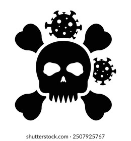Virus Death Icon, Vector Graphics