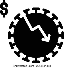 virus decrease vector glyph flat icon